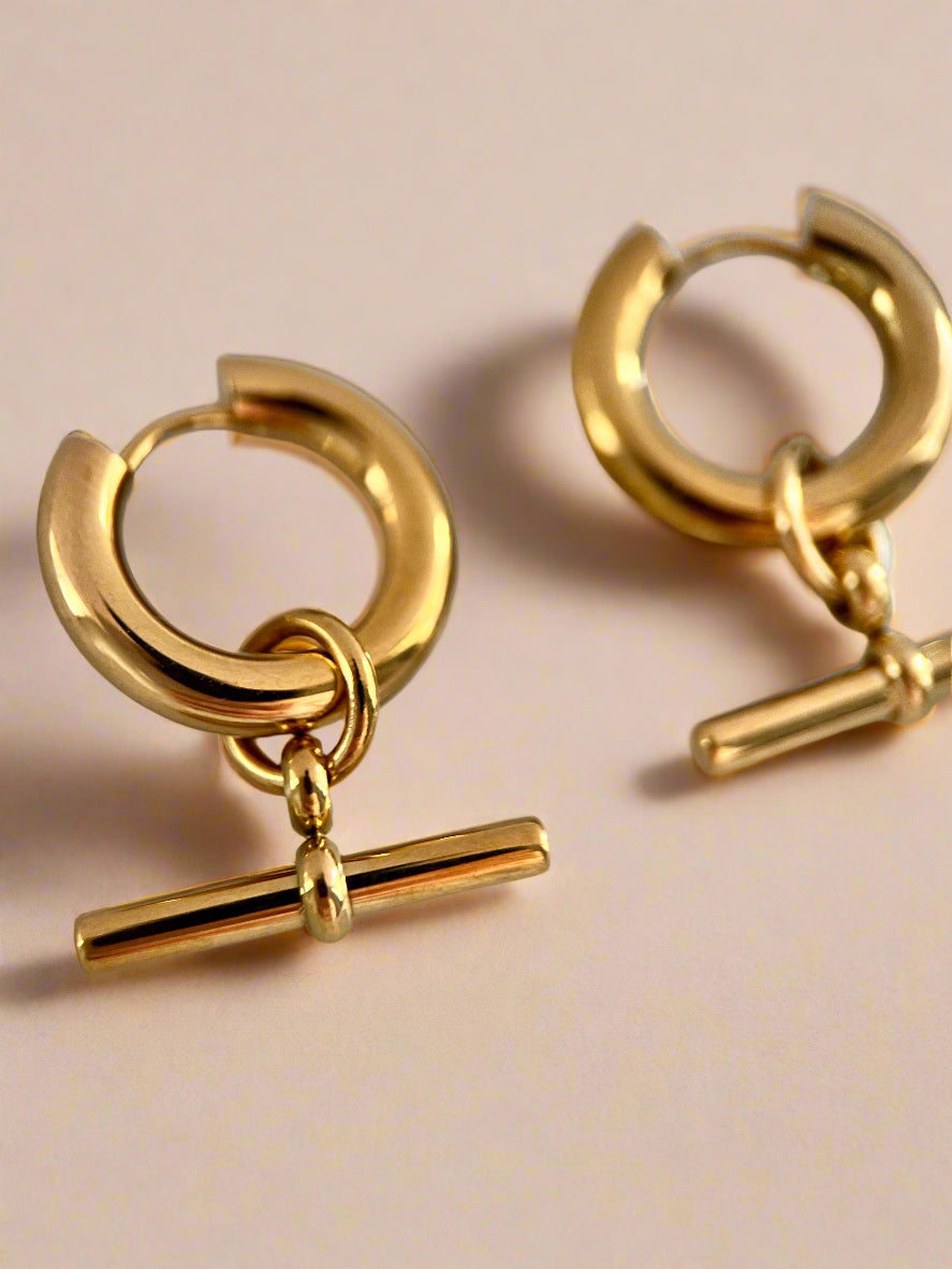 T Bar Chubby Hoops