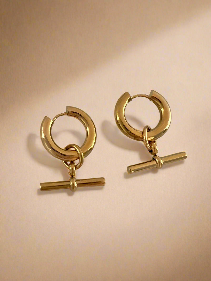 T Bar Chubby Hoops