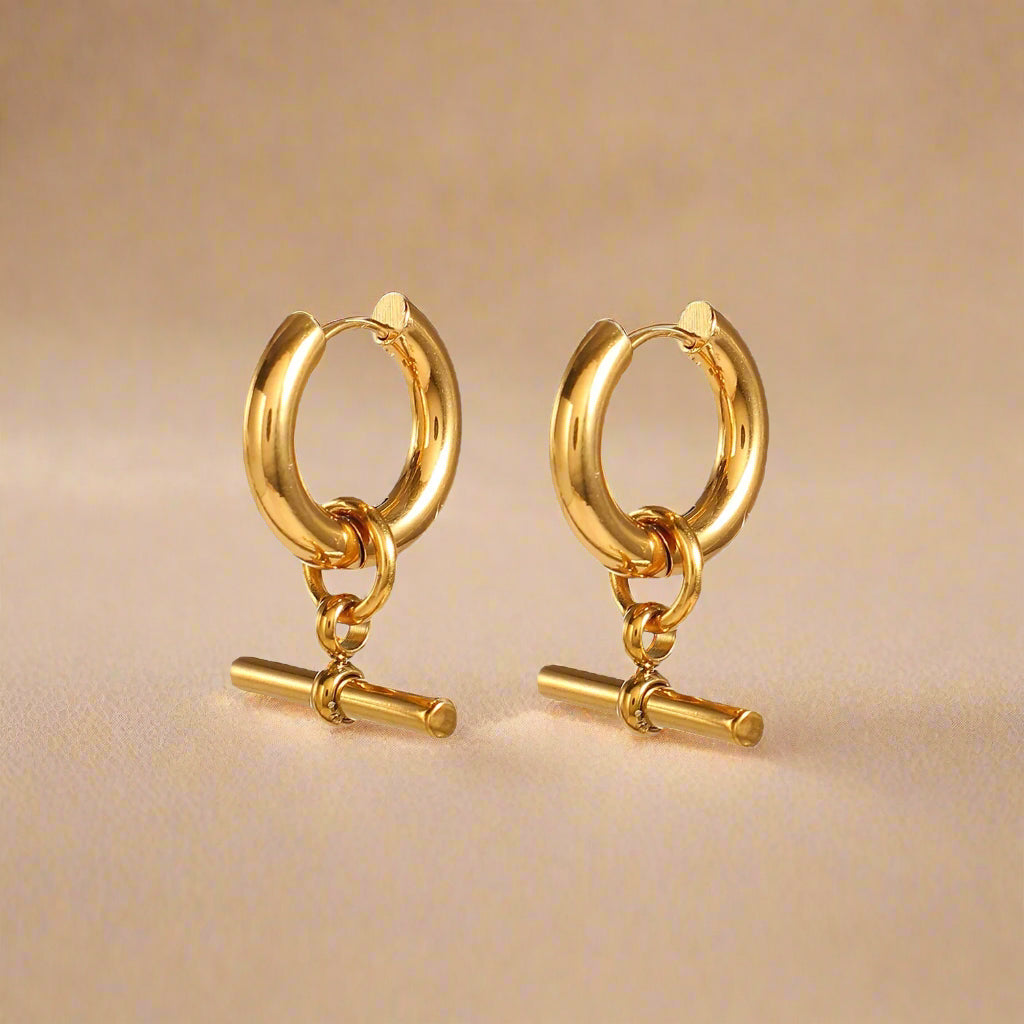 T Bar Chubby Hoops